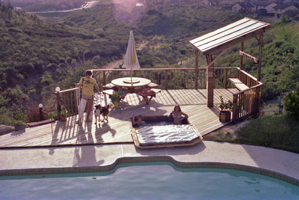 View of deck from second floor of house