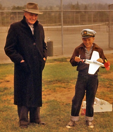 William T. with airplane model and Charles