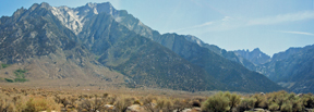 Panorama of mountains west of creek