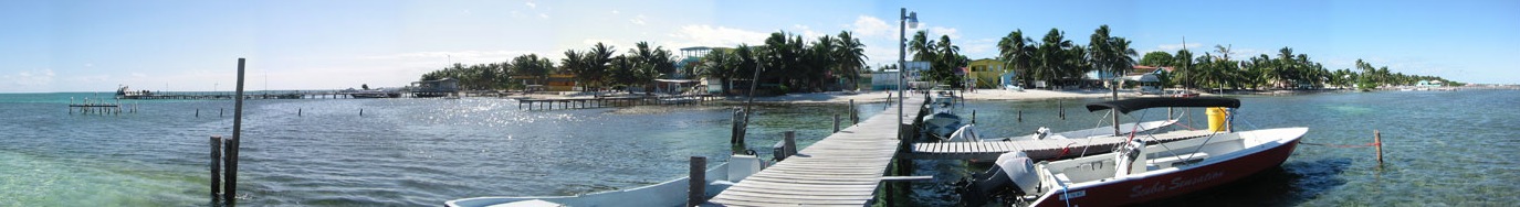 Panorama from Cay Caulker ferry dock