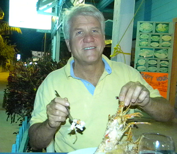 Happy lobster dinner