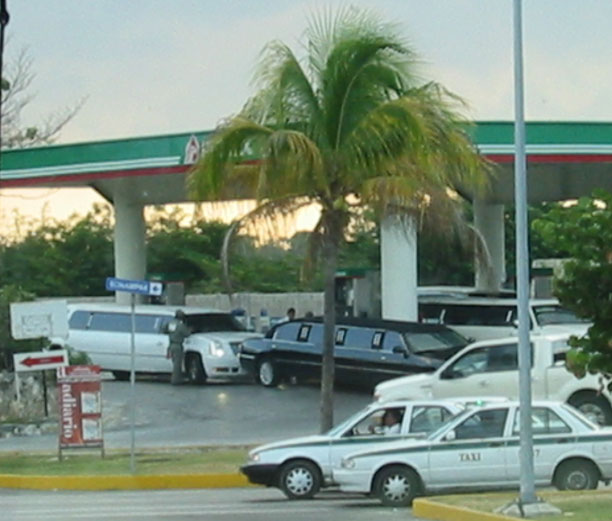Limos at gas station