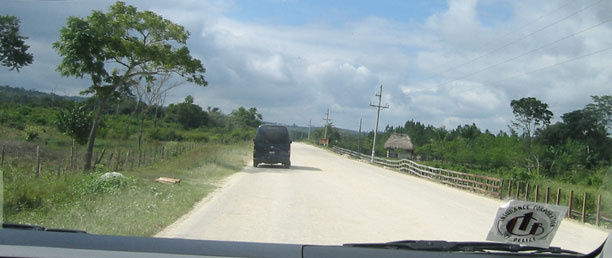 Dirt road after entering Guatemala
