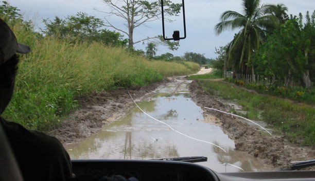 Muddy roads three days after rain