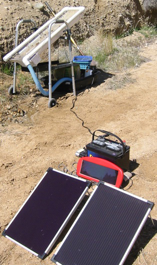 Field test showing solar panels